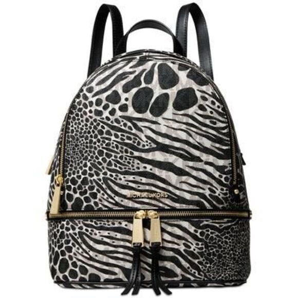 Draft Michael Michael Kors Signature Rhea Zip Medium Backpack - Black Multi - Picture 1 of 3